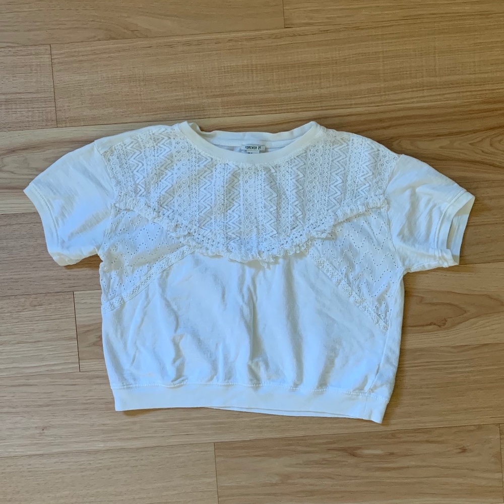 White Puff Sleeve Cowgirl Top w/ Quilted Detail